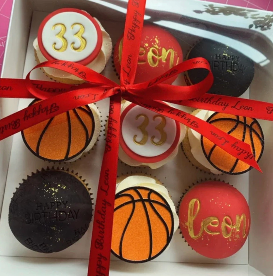 Basketball Cupcake Toppers - Pack of 6
