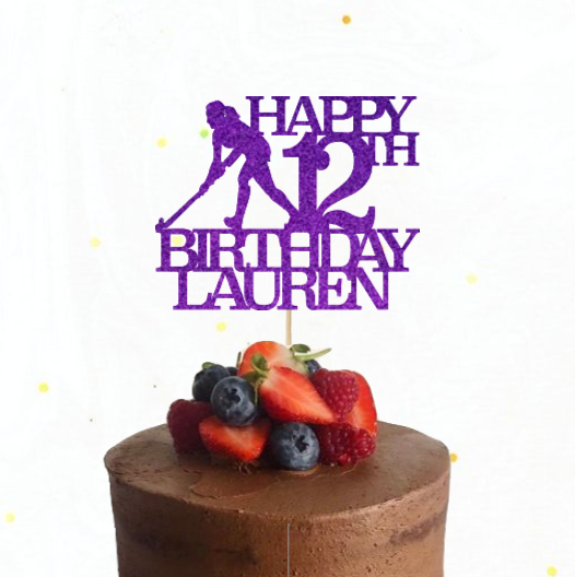 Female Hockey Player Cake Topper