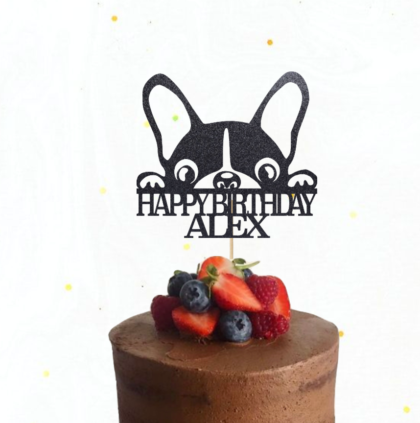 French Bulldog Cake Topper