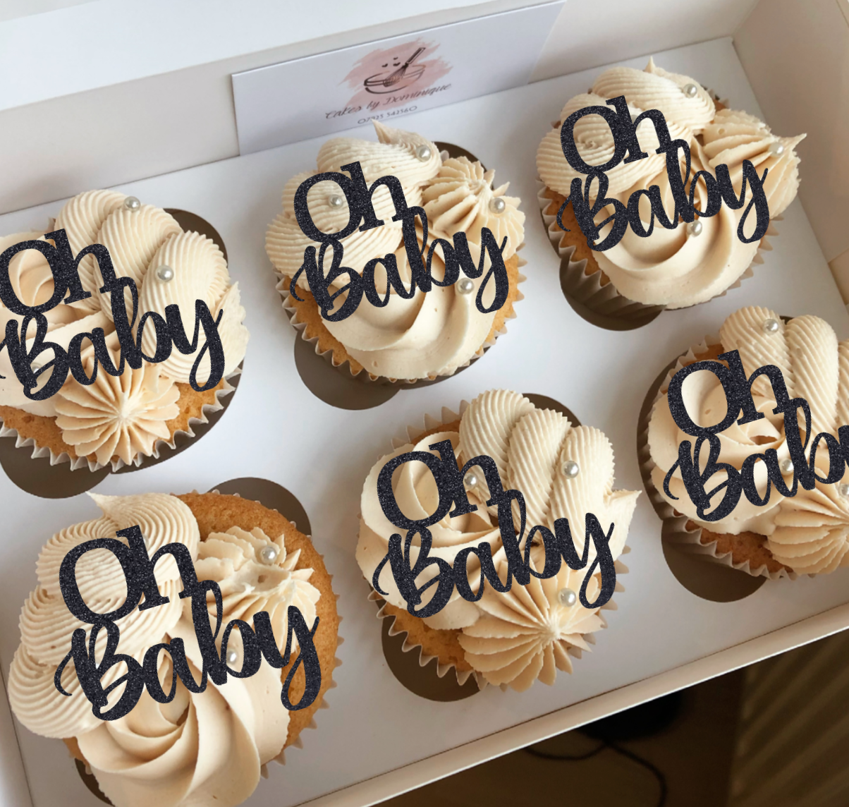 Oh Baby Cupcake Toppers - Pack of 6