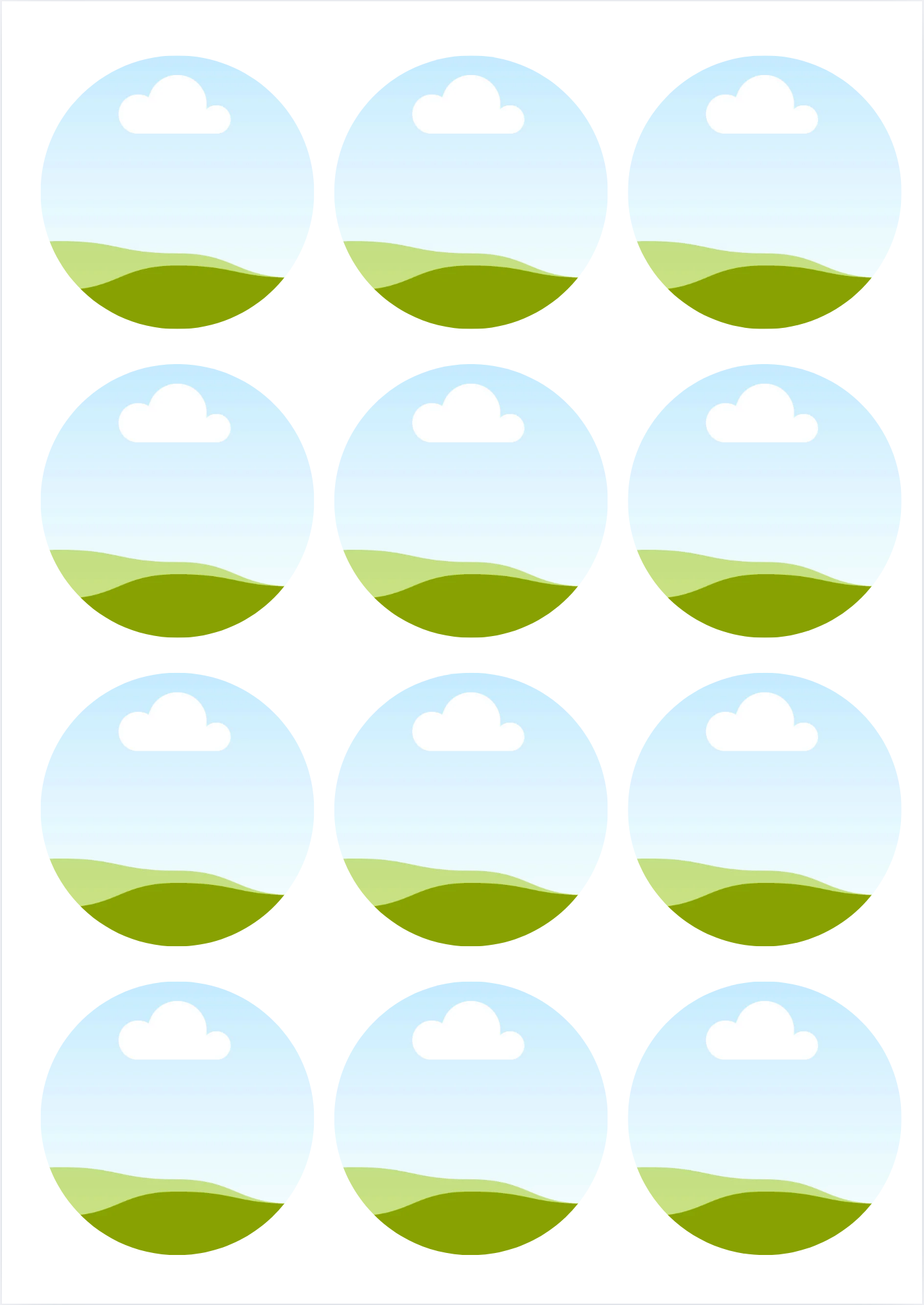 12 x 6cm Edible Cupcake Toppers