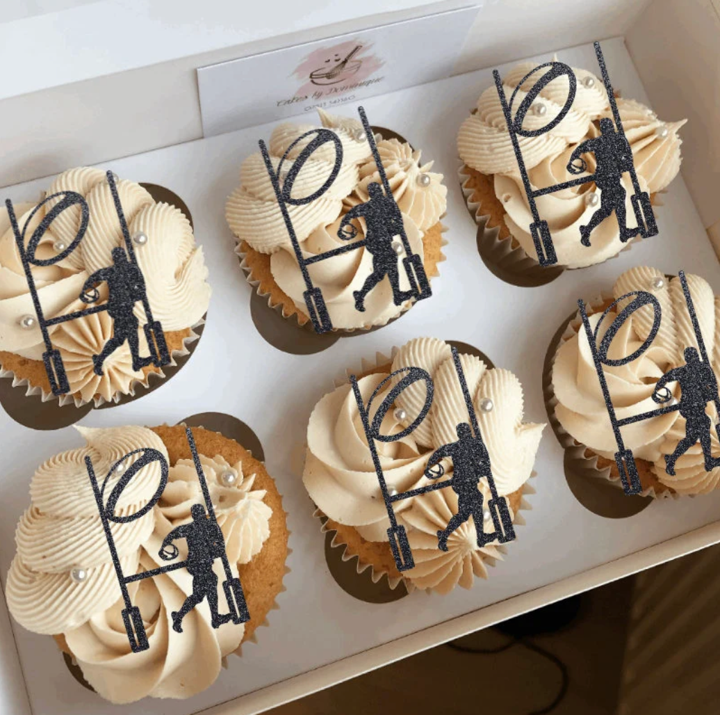 Rugby Cupcake Toppers - Pack of 6