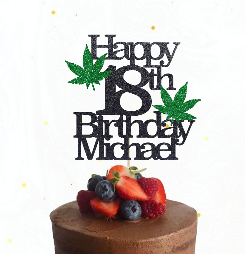 Weed Themed Cake Topper
