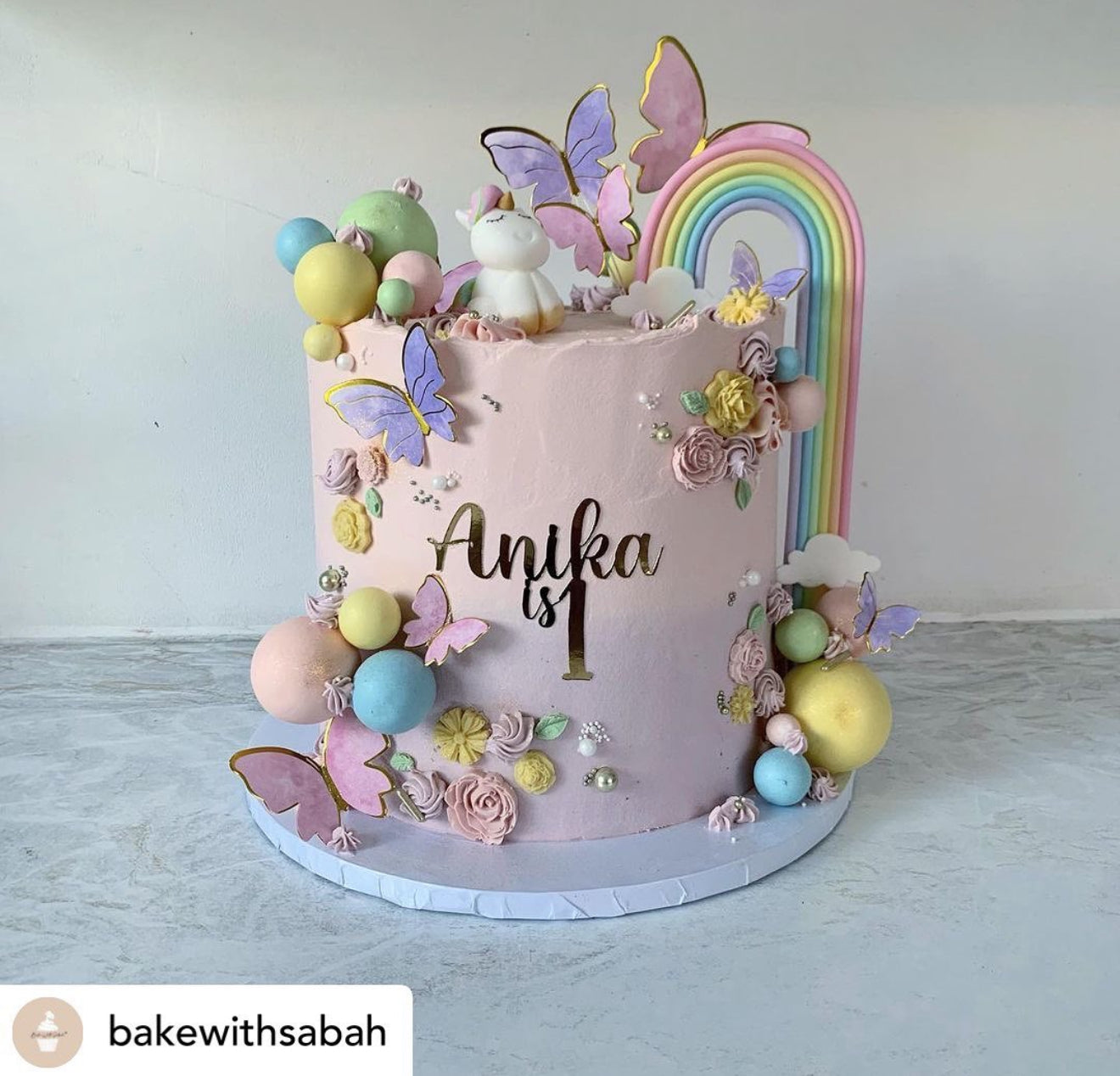 Custom Cake Charm with Personalised Name & Age
