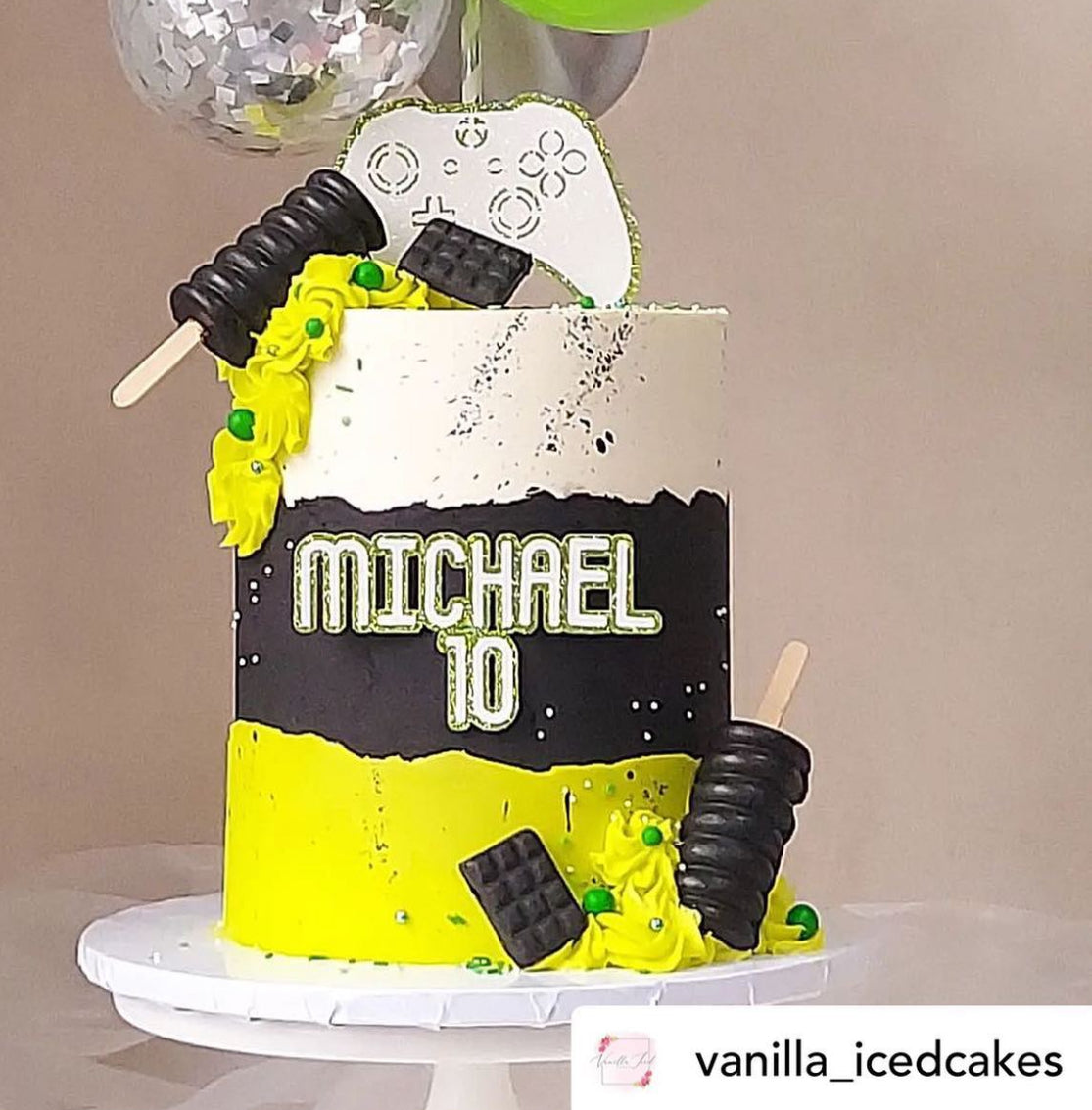 personalised xbox cake topper bundle with xbox controller personalised name & age