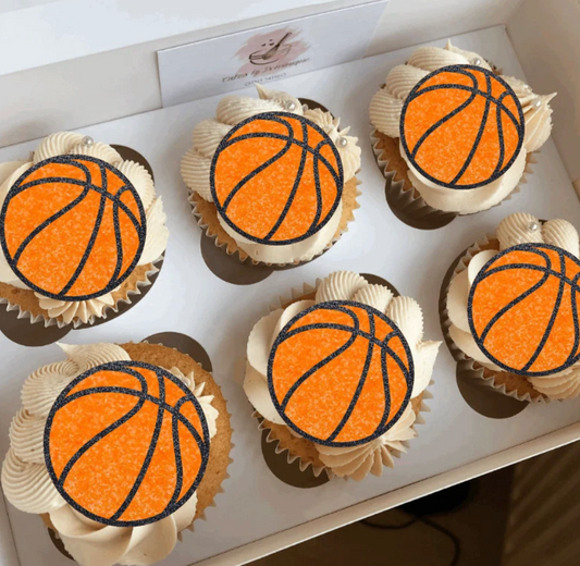Basketball Cupcake Toppers - Pack of 6