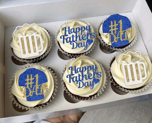 Fathers Day Cupcake Toppers - Pack of 6