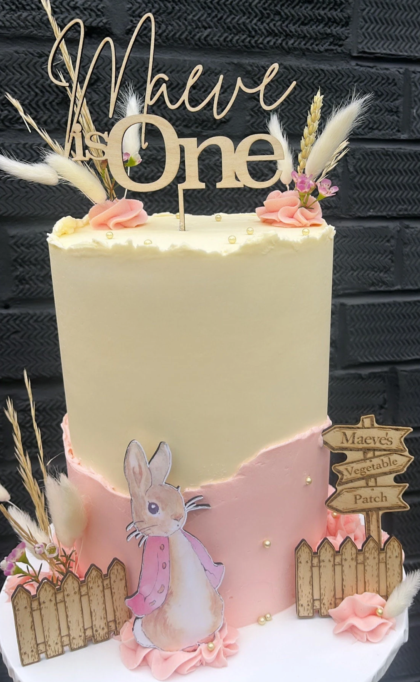 Flopsy Rabbit Wooden Cake Topper Set
