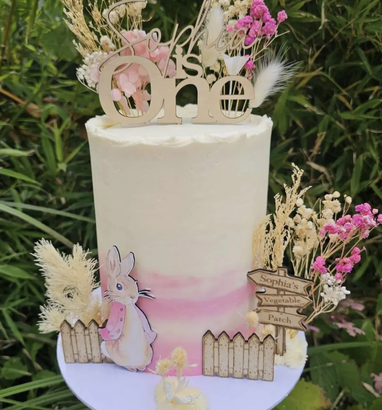 Flopsy Rabbit Wooden Cake Topper Set