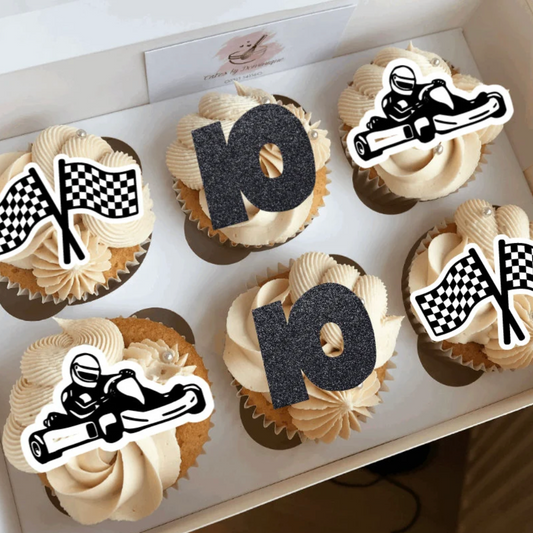Go Kart Cupcake Toppers - Pack of 6