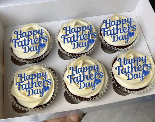 Happy Fathers Day Cupcake Toppers - Pack of 6
