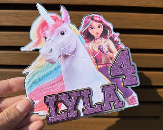 Unicorn Academy 3D Cake Topper