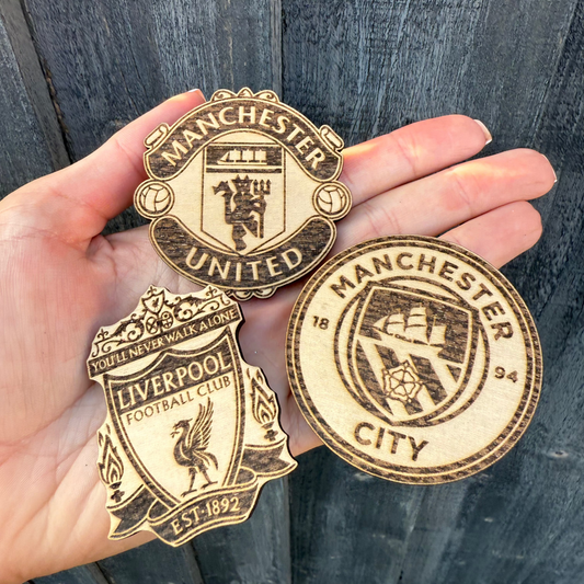 Wooden Football Badge Cake Charm