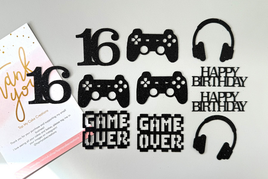 Gamer Themed Cupcake Toppers - Pack of 6