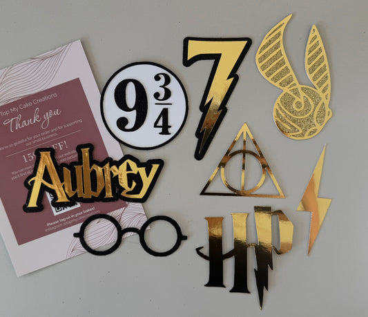 Harry Potter Cake Topper Bundle with Name & Age Charm