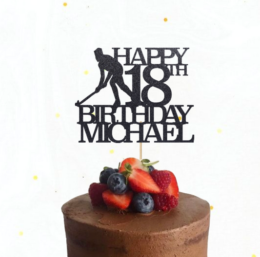 Male Hockey Player Cake Topper