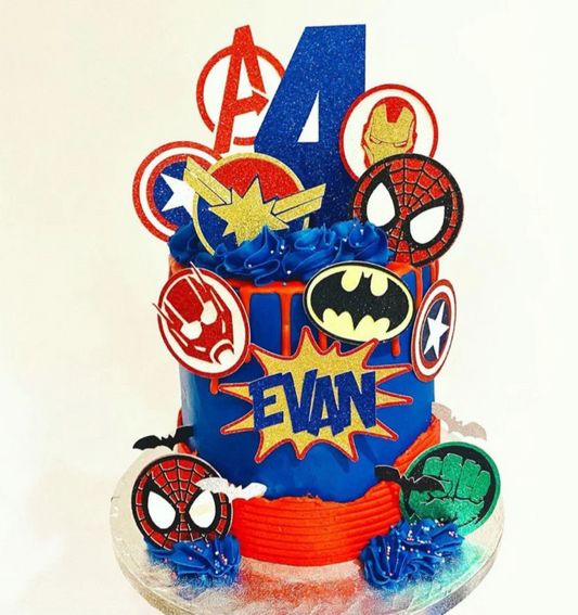 Marvel Superhero Themed Cake Topper Bundle