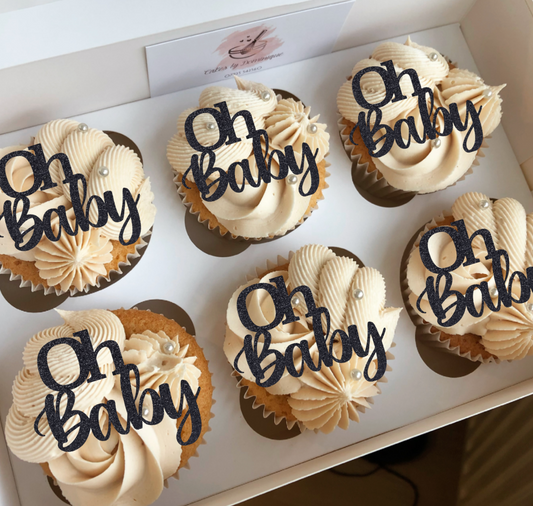 Oh Baby Cupcake Toppers - Pack of 6