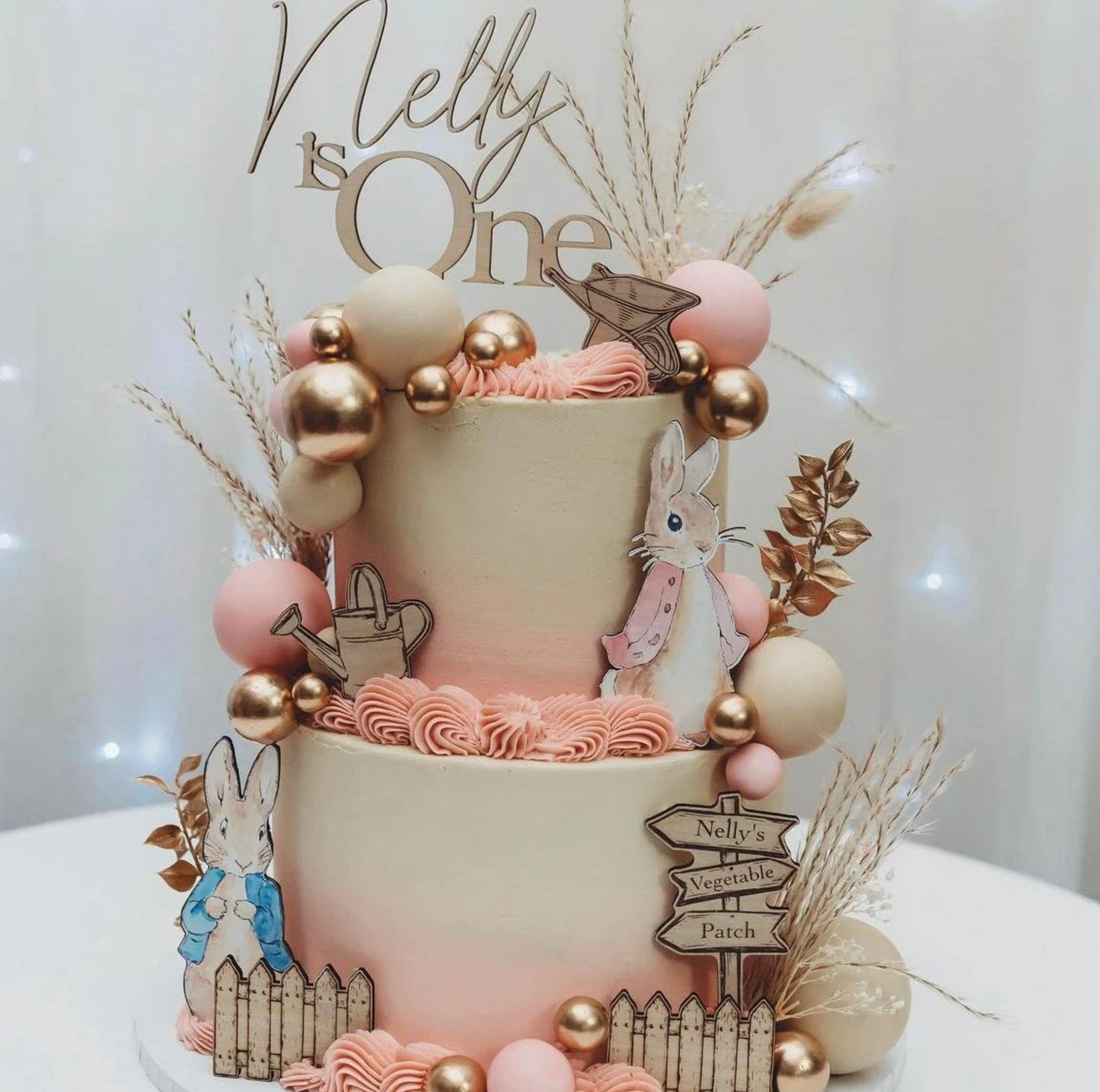 Flopsy Rabbit & Peter Rabbit Wooden Cake Topper Set