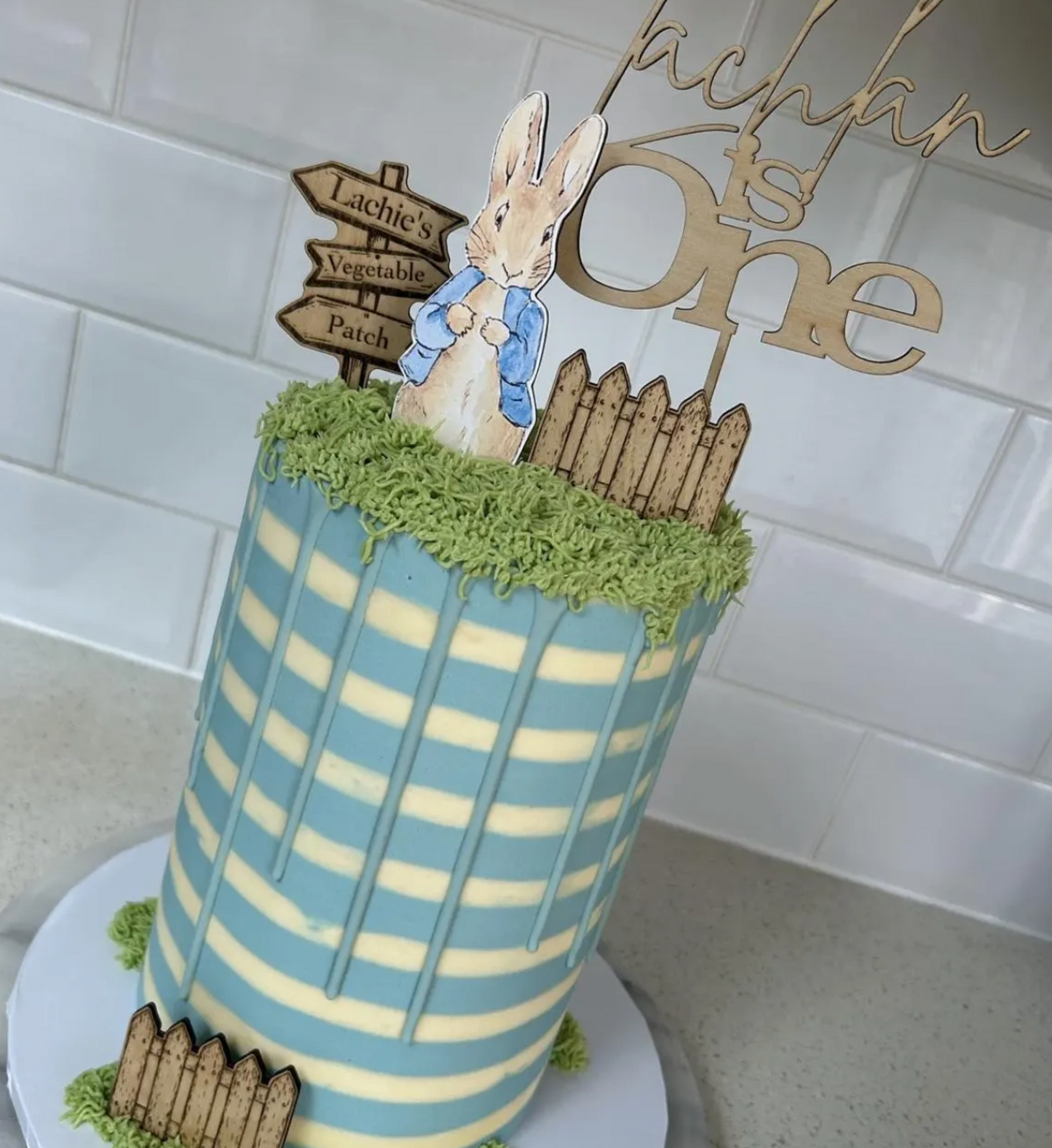 Peter Rabbit Wooden Cake Topper Set