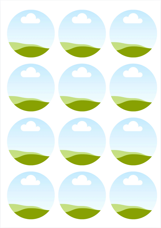 12 x 6cm Edible Cupcake Toppers