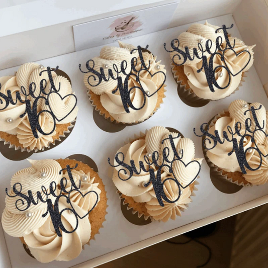 Sweet 16 Cupcake Toppers - Pack of 6