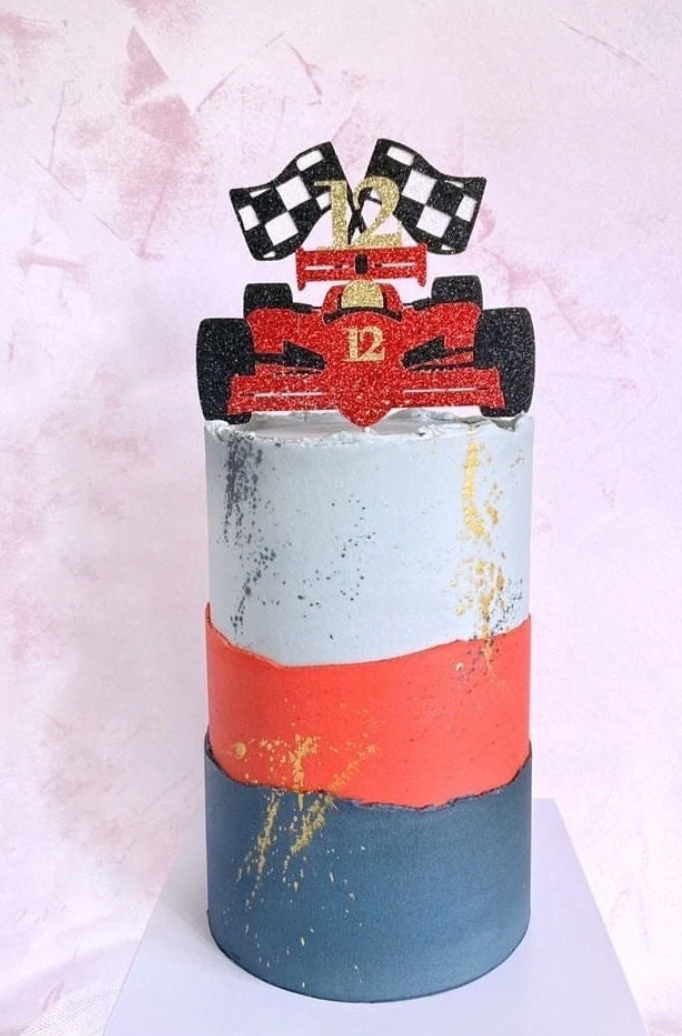 F1 Racing Car Themed Cake Topper