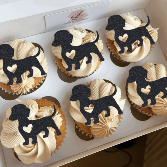 Dachshund Cupcake Toppers - Pack of 6