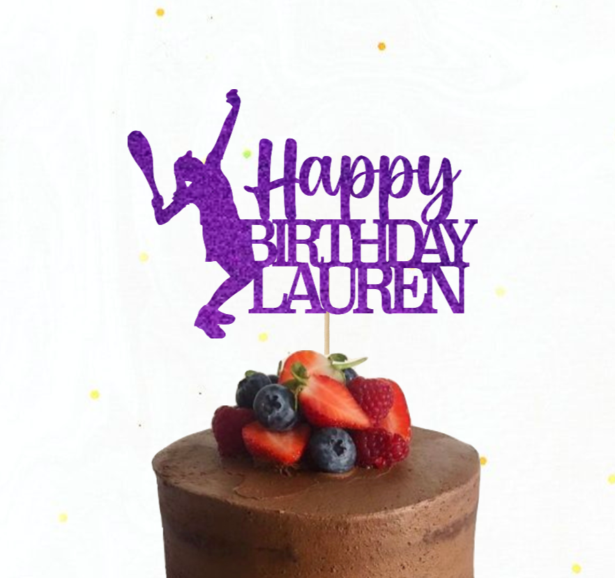 Female Tennis Player Cake Topper