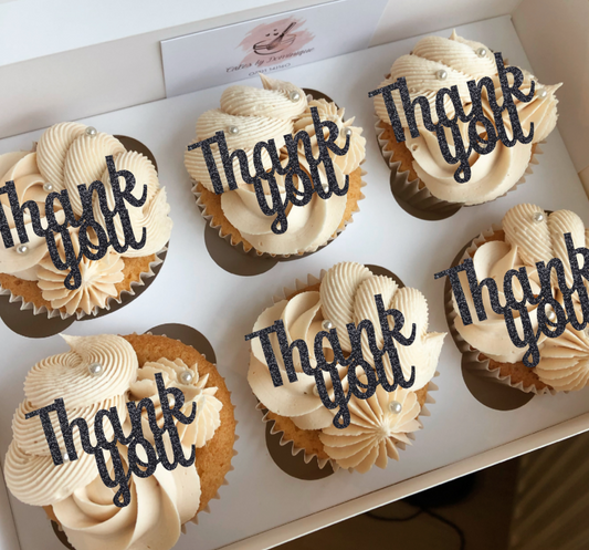 Thank You Cupcake Toppers - Pack of 6