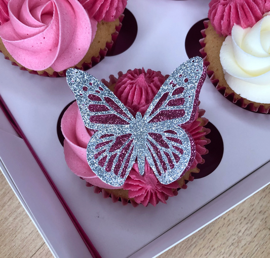 Double Layer Butterfly Cupcake Toppers - Pack of 6