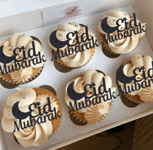 Eid Mubarak Cupcake Toppers - Pack of 6