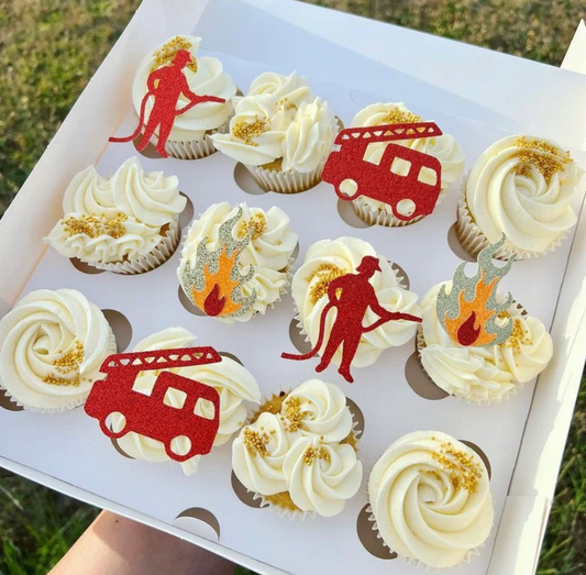 Fireman Cupcake Toppers - Pack of 6