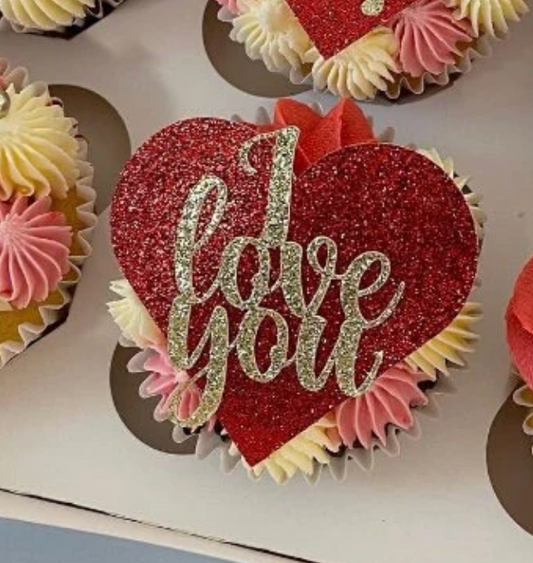 I Love You Cupcake Toppers