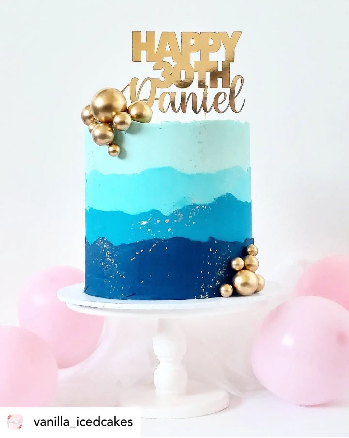 Happy Birthday Cake Topper - Personalised Name & Age
